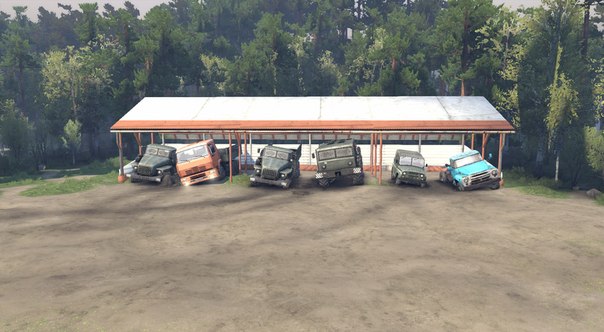 Навес (вместо гаража) для SpinTires 2014 для Spintires 