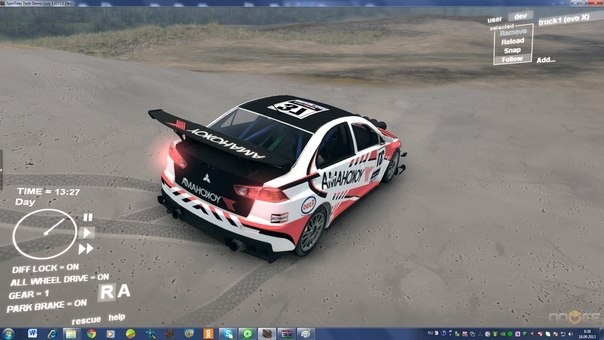 Мод Mitsubishi Lancer Evolution для Spin Tires 2013 DEV DEMO для Spintires 