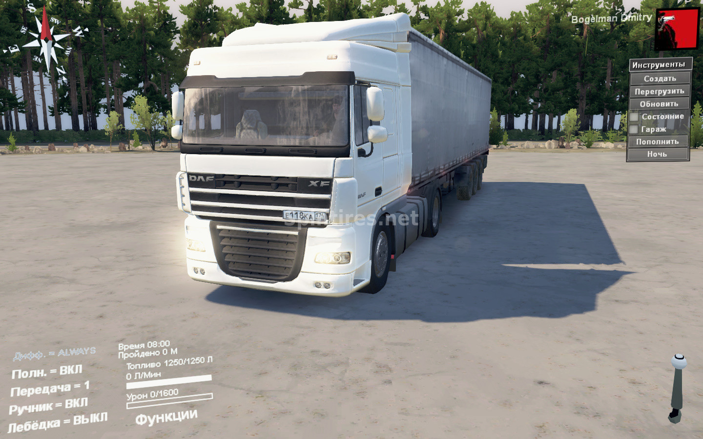 DAF XF105 версия 09.04.16 для Spintires 03.03.16