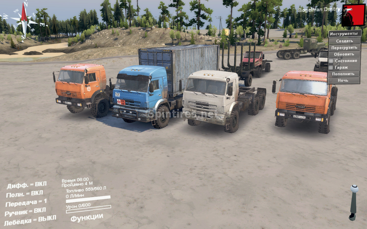 КамАЗ-44108/43118/6350 версия 10.08.16 для Spintires 03.03.16