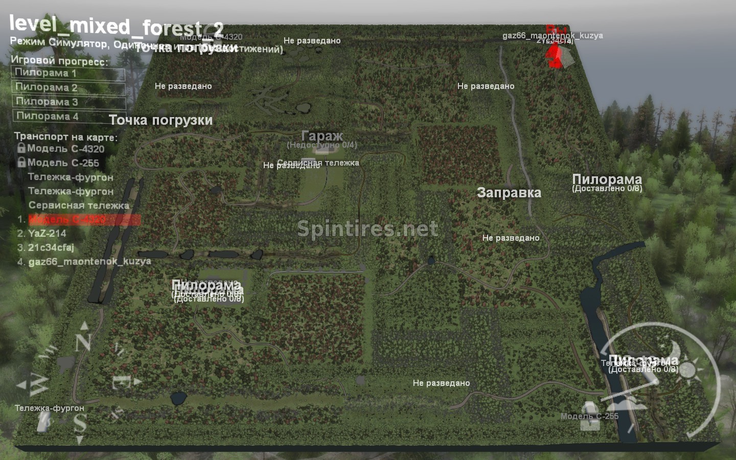 Карта «Mixed Forest 2» версия 1 для Spintires 03.03.16