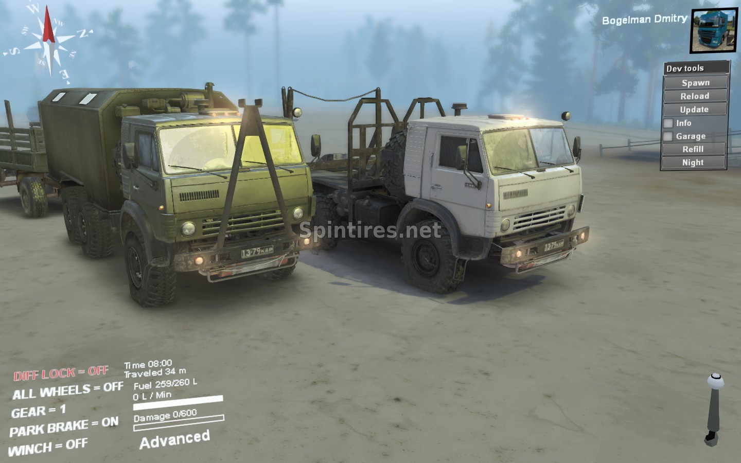 КамАЗ-4310 версия 03.02.17 УЛУЧШЕНЫЙ для Spintires 03.03.16