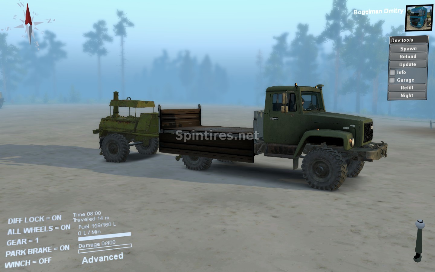 Мод Газ-3308 «Садко» версия 01.02.17 для Spintires 03.03.16