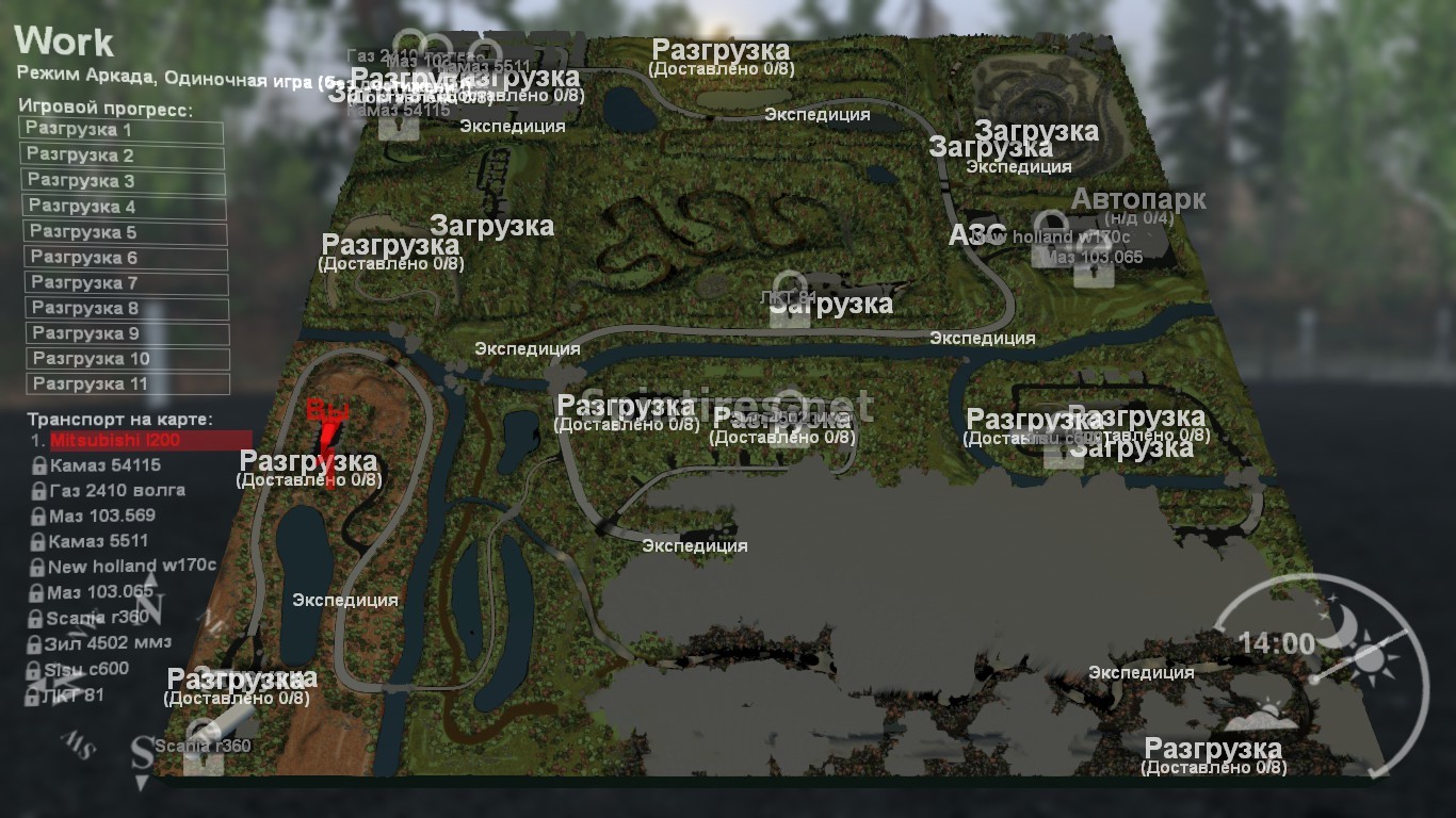 КАРТА «WORK PROJECT» V.1.1 для Spintires v03.03.16