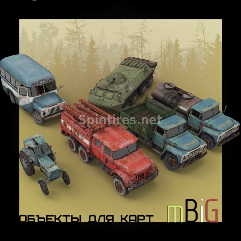 Пак объектов из сталкера (анимированный) для SpinTires для Spintires 03.03.16