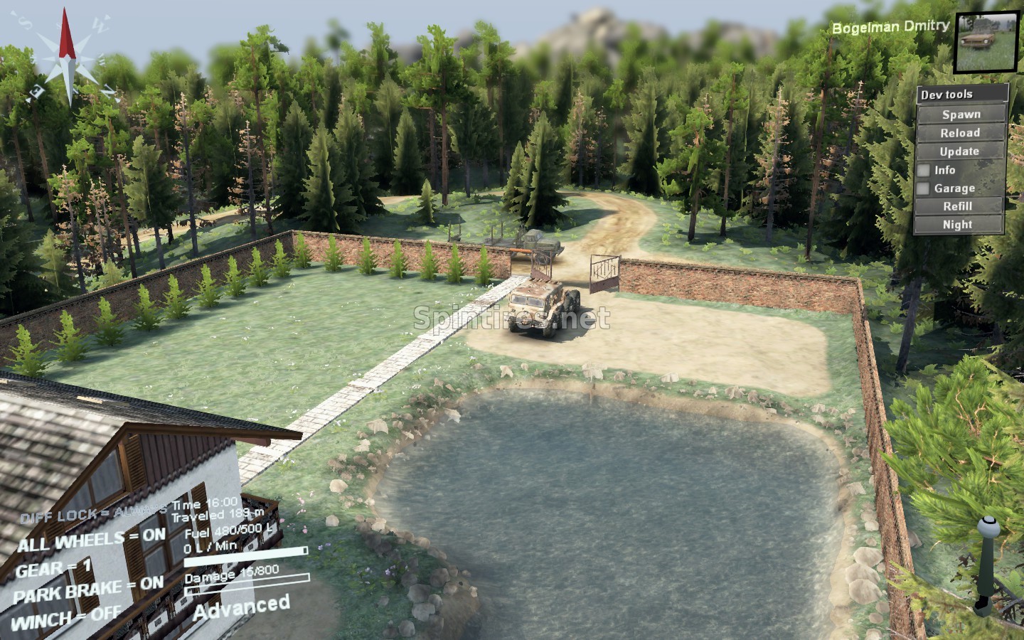 Карта «Затопленная деревня» версия 2 для Spintires 03.03.16