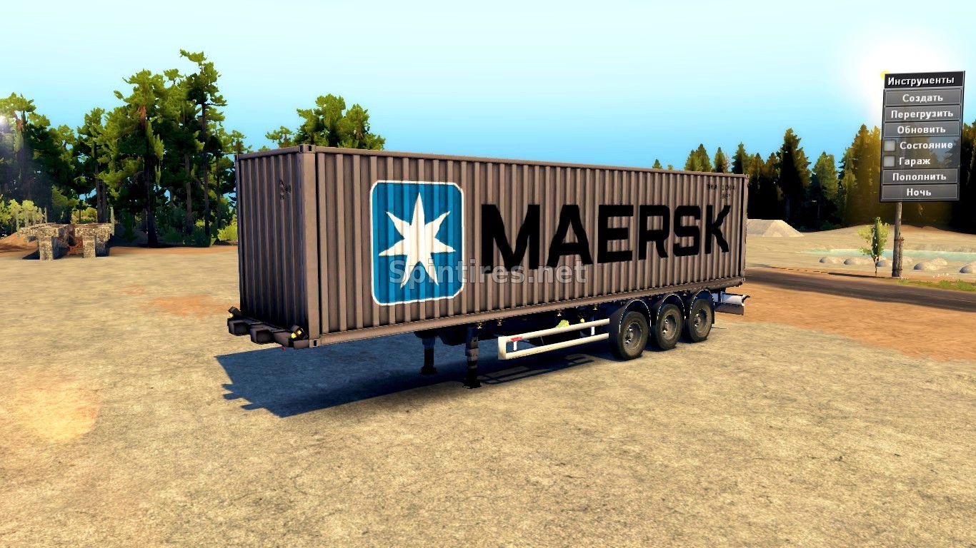 Полуприцепы для всех: Контейнеровоз «MAERSK» для Spintires v03.03.16