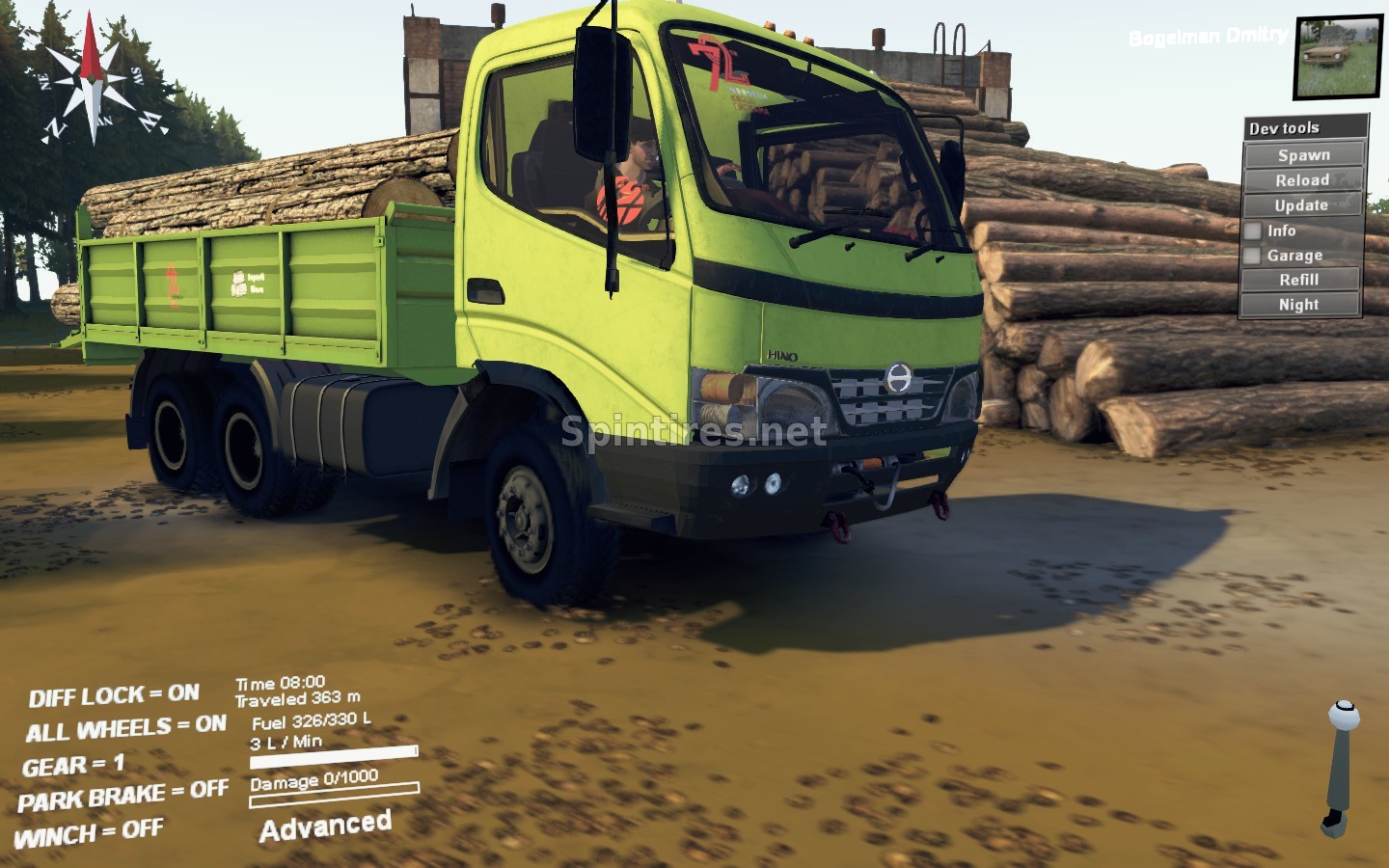 Мод Hino Dutro версия ОБНОВЛЕНИЕ! 160817 для Spintires 03.03.16