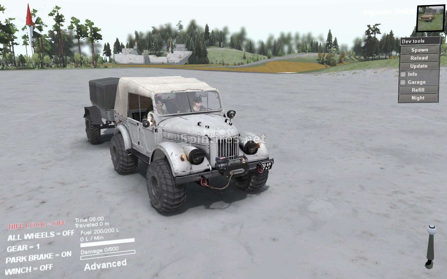 Мод Газ-69 версия 21.08.17 для Spintires 03.03.16