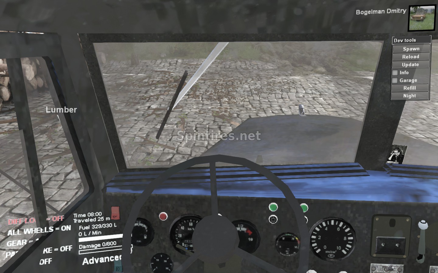 Мод Читерский дефолтный транспорт версия 1.0 для Spintires 03.03.16
