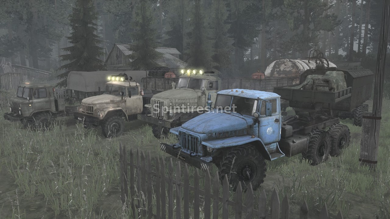 Пак грузовиков с активными полуприцепами для MudRunne для Spintires 