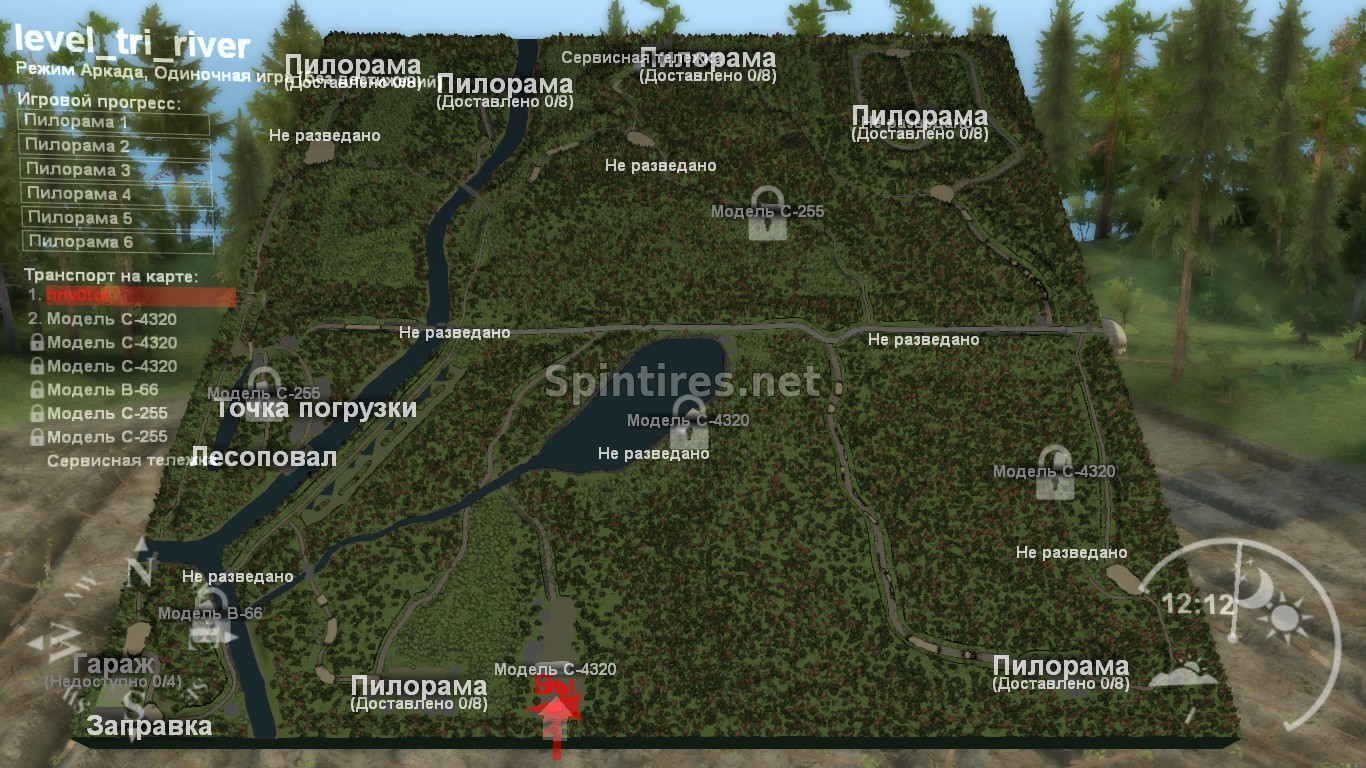 Карта «Три Реки» для Spin Tires v03.03.16 для Spintires 