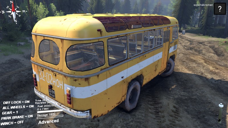 Мод "ПАЗ-3201 4х4" для Spin Tires 2014 для Spintires 