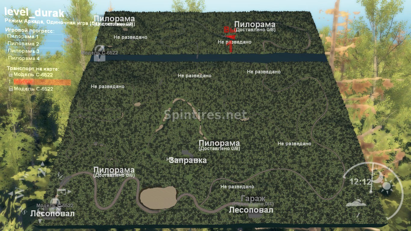 Карта «Дурак» для Spin Tires v03.03.16 для Spintires 