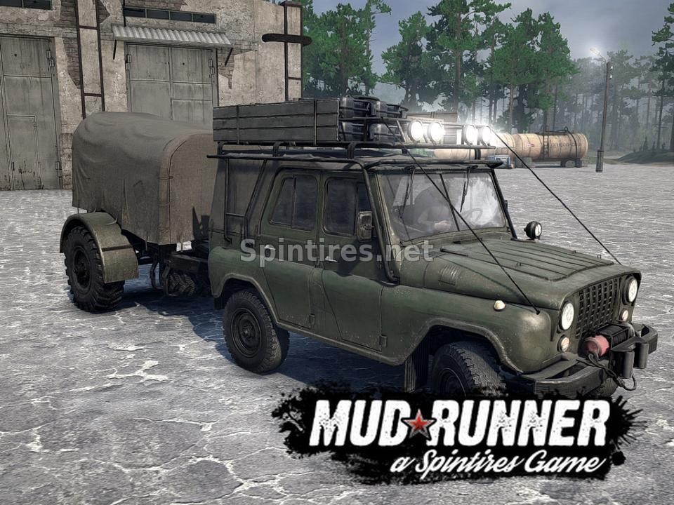 Уаз-469/3151 с прицепами для Spintires: MudRunner (v18/05/21) для Spintires 