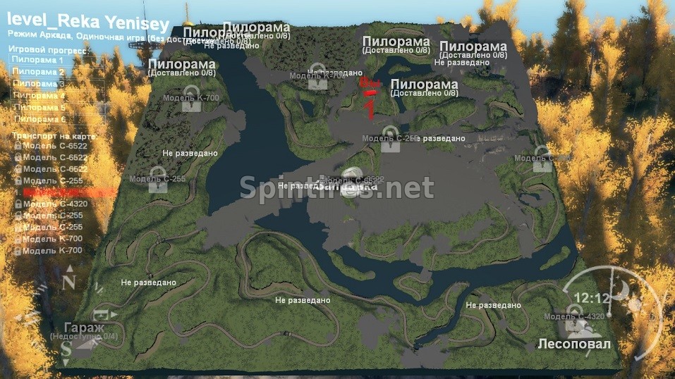 Карта «Река Енисей» для Spin Tires v03.03.16 для Spintires 