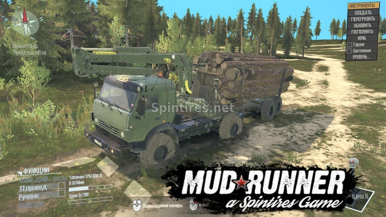 КамАЗ-4350 (4x4) версия 2 для Spintires: MudRunner (v18/05/21) для Spintires 