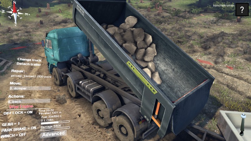 Мод "КамАЗ-65201" для Spin Tires 2014 для Spintires 