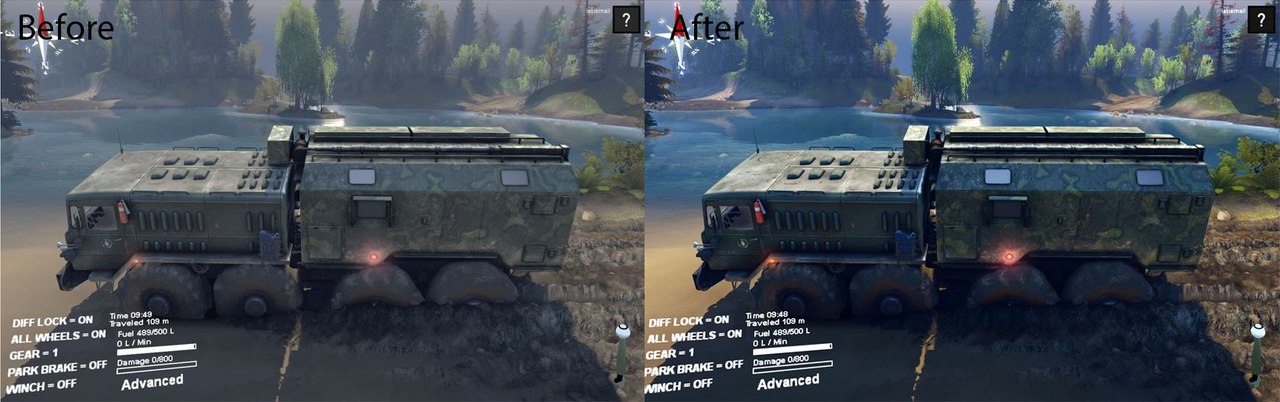 Мод Графическое улучшение SweetFX для Spin Tires 2014 для Spintires 