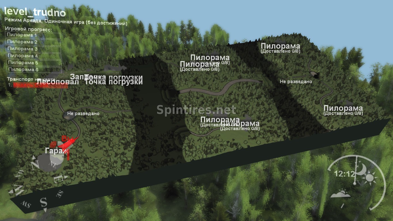 Карта «Трудно» для Spin Tires v03.03.16 для Spintires 