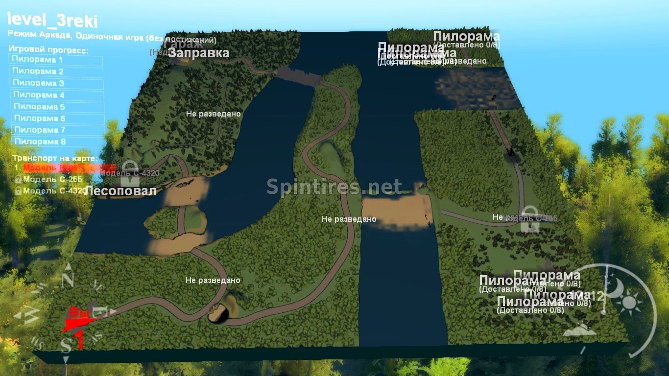 Карта «3 реки» для Spin Tires v03.03.16 для Spintires 