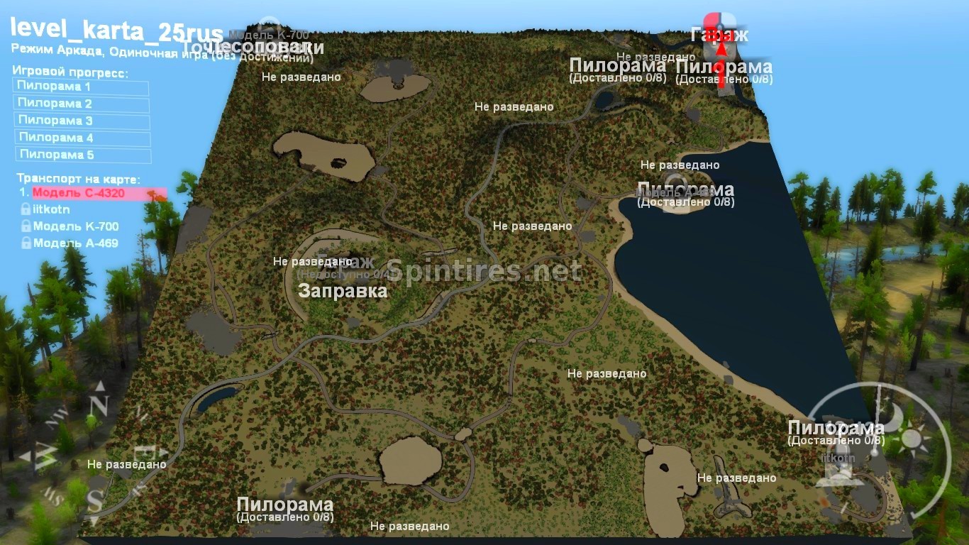 Карта «Карта» для Spin Tires v03.03.16 для Spintires 