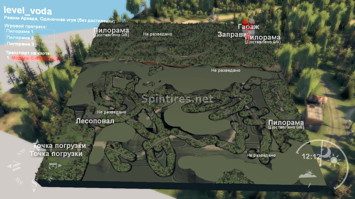 Карта «Вода» для SpinTires v03.03.16 для Spintires 