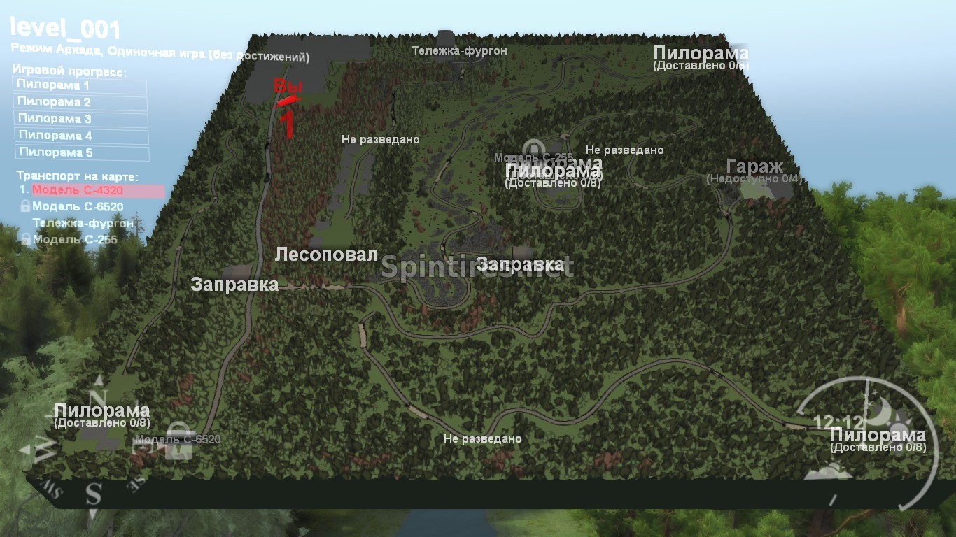Карта «Level 001» для SpinTires v03.03.16 для Spintires 