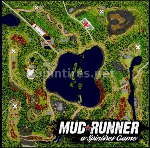 Карта «Там где Озеро» для Spintires: MudRunner (v18.10.18) для Spintires 